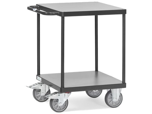 Der quadratische Tischwagen Grey Edition eignet sich zum Transport von Lasten bis 500 kg.