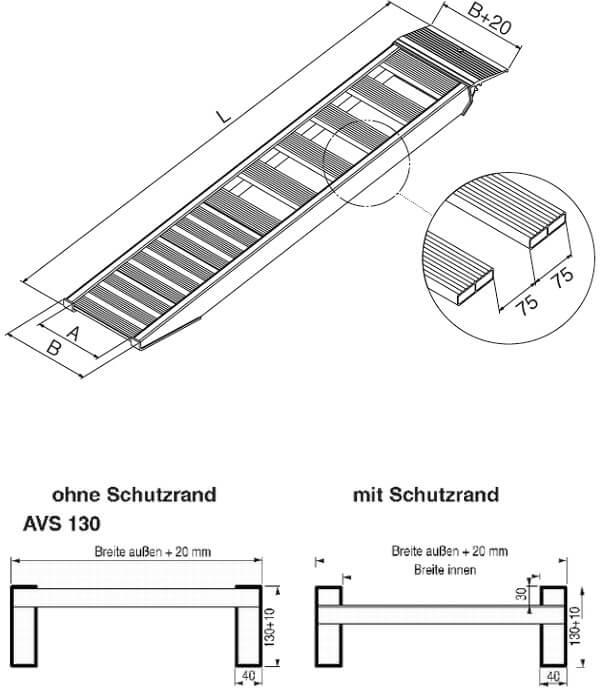 technische-Zeichnung-AVSS-Auffahrrampe-Auffahrschienen130