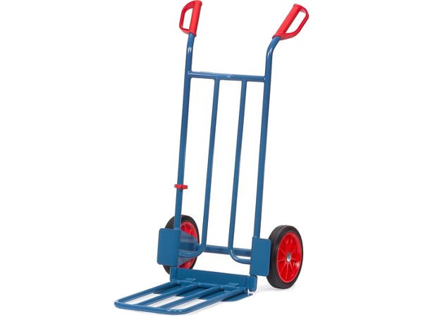 Der Paketkarren mit Vollgummibereifung kann bis zu 250 kg tragen.