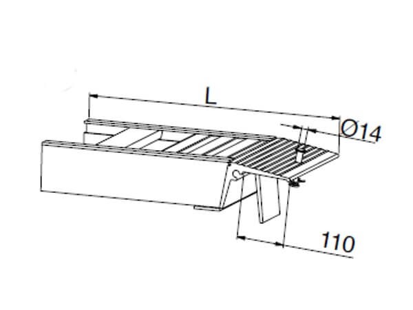 Die Auflagerzunge ist Standard - gerne können Sie kostenfrei ein anderes Auflager wählen.