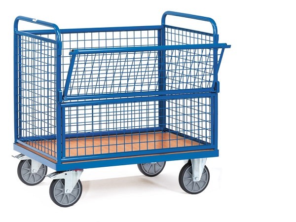 Der Drahtkastenwagen eignet sich perfekt zum Transport von schweren Lasten bis 600 kg.