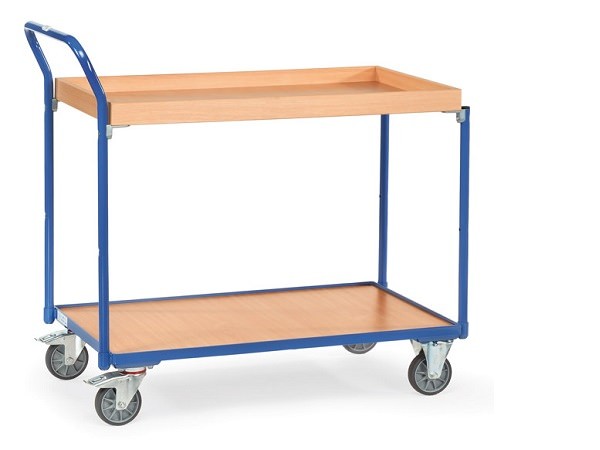 Der Tischwagen ist flexibel einsetzbar - er kann als Transportmittel dienen oder als Arbeitsunterlage genutzt werden.