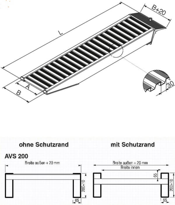 technische-Zeichnung-AVS200-Auffahrrampe-Auffahrschienen