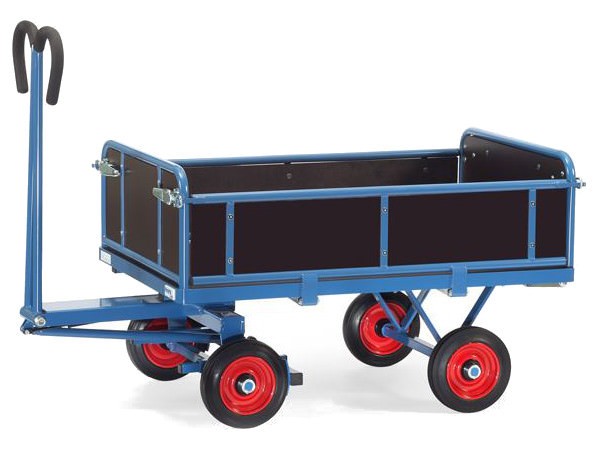 Der hochwertige Handpritschenwagen eignet sich optimal zum Transport von schweren Lasten bis 700 kg.