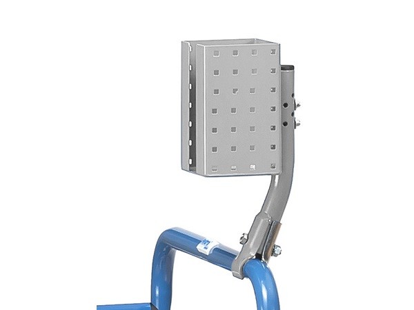 Der Scannerhalter kann beliebig am Transportwagen befestigt werden.