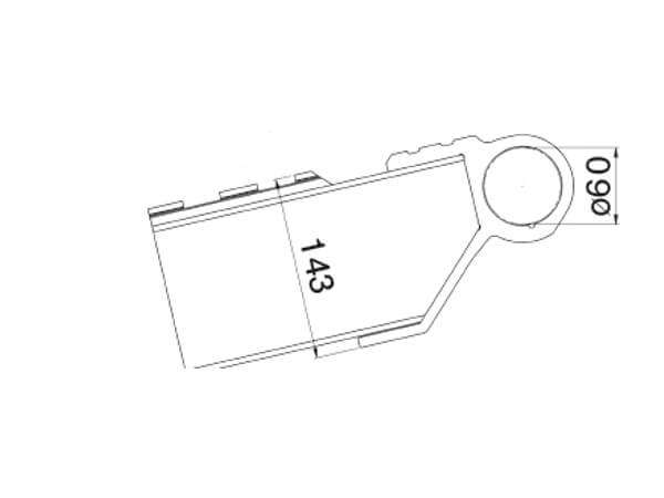 Die VFR Typ B beinhaltet ein Rohrauflager mit einem Durchmesser von 60 mm.