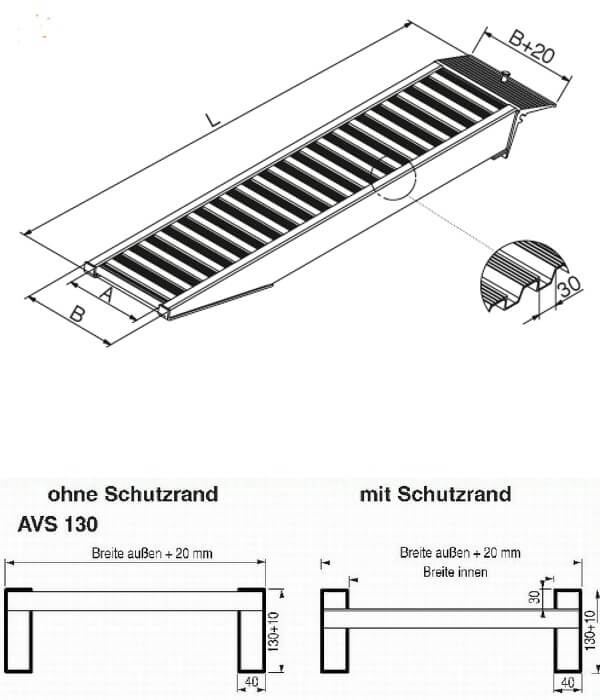 technische-Zeichnung-AVS130-Auffahrrampe-Auffahrschienen