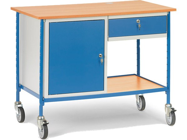 Der praktische Rolltisch kann bis zu 150 kg Last tragen.