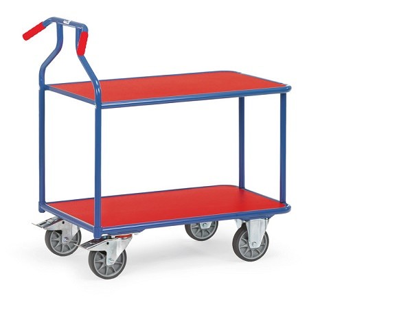 Der Optiliner Tischwagen überzeugt durch besonders ergonomische Griffhalterungen.