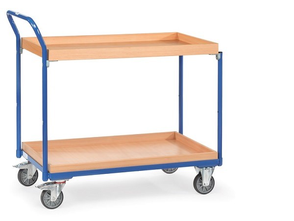 Der Tischwagen ist flexibel einsetzbar - er kann als Transportmittel dienen oder als Arbeitsunterlage genutzt werden.