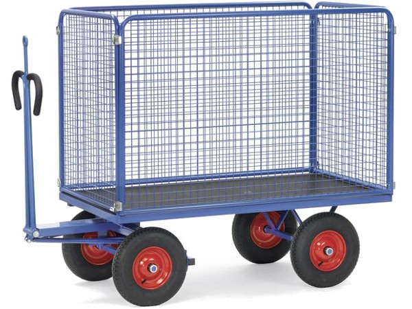 Der praktische Handwagen eignet sich perfekt um unhandliche Lasten einfach zu transportieren.