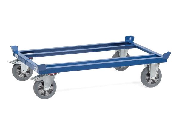 Dank der robusten Bauart kann dieser Palettenwagen bis zu 1.200 kg an Last tragen.