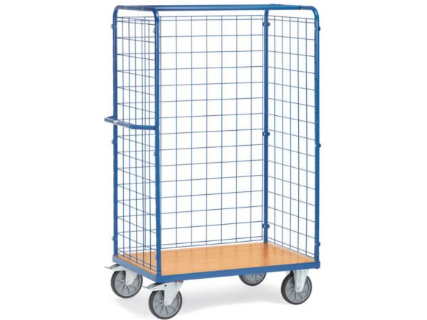 Dieser Transportwagen kann auf Wunsch mit Einlegeböden oder Einlegekästen ausgestattet werden.