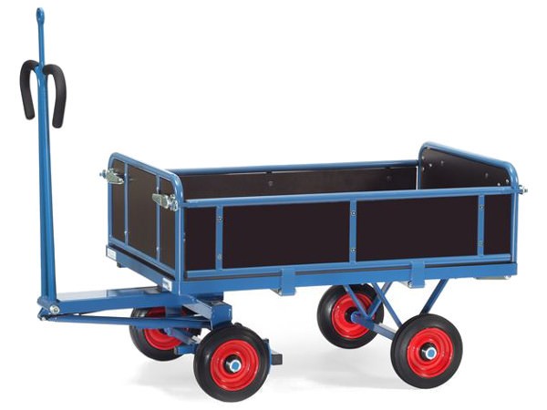 Der tragfähige Transportwagen eignet sich perfekt um viele Gegenstände sicher von A nach B zu fahren.