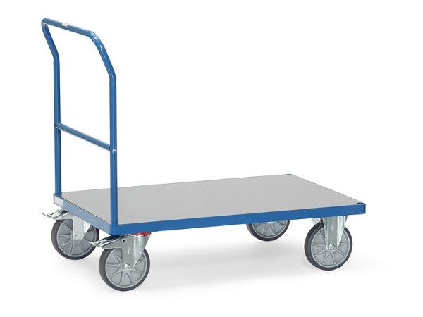 Der Fetra Transportwagen ist mit einer Hart-PVC-Bodenplatte ausgestattet.